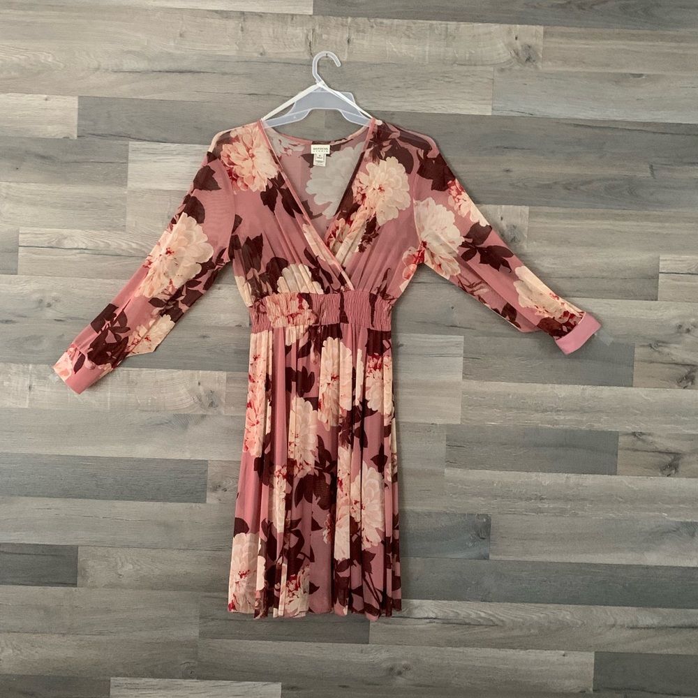 Dress, mauve and brown. Size L